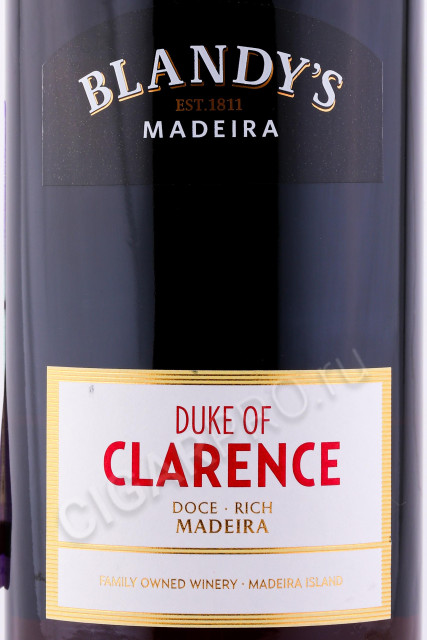 этикетка мадейра blandys duke of clarence 0.75л