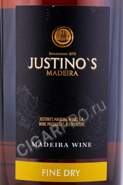 этикетка мадейра justino’s madeira fine dry 0.75л