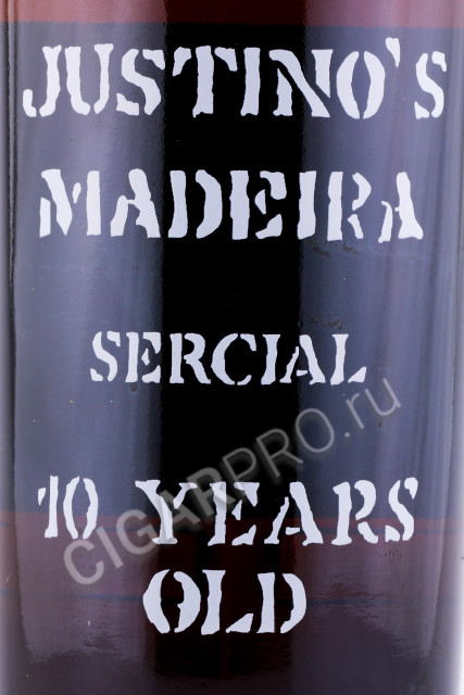 этикетка мадейра justino’s madeira sercial dry 10 years old 0.75л