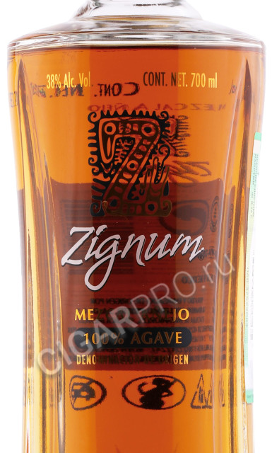 этикетка мескаль zignum anejo 0.7л