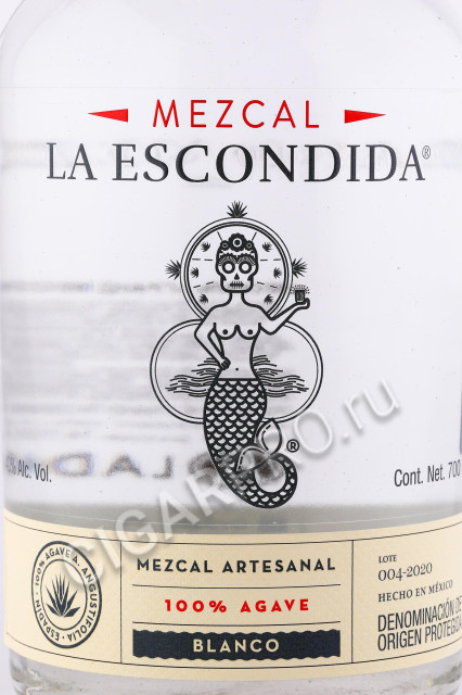 этикетка мескаль mezcal la escondida grand 0.7л