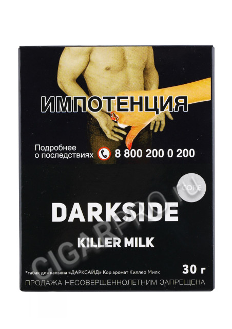 табак для кальяна dark side killer milk core 30г