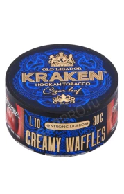 Табак для кальяна Kraken Cream Waffles L10 Strong Ligero 30г
