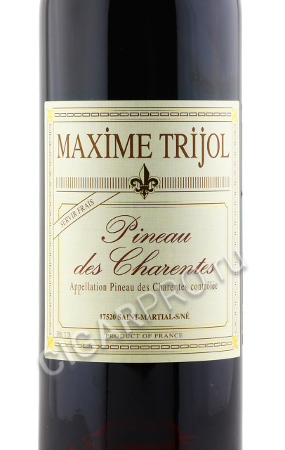 этикетка maxime trijol pineau des charantes 0.75л