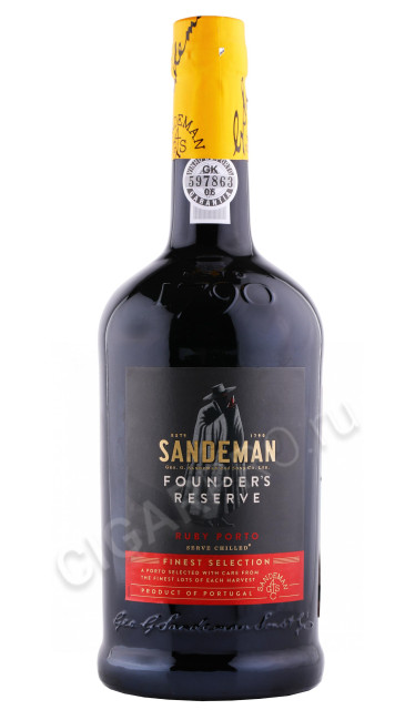 портвейн sandeman founders reserve porto 0.75л