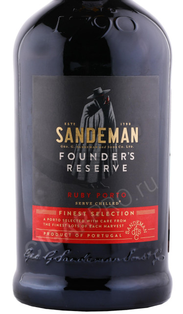 этикетка портвейн sandeman founders reserve porto 0.75л