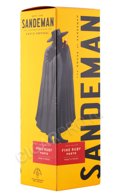 подарочная упаковка портвейн sandeman ruby port 0.75л