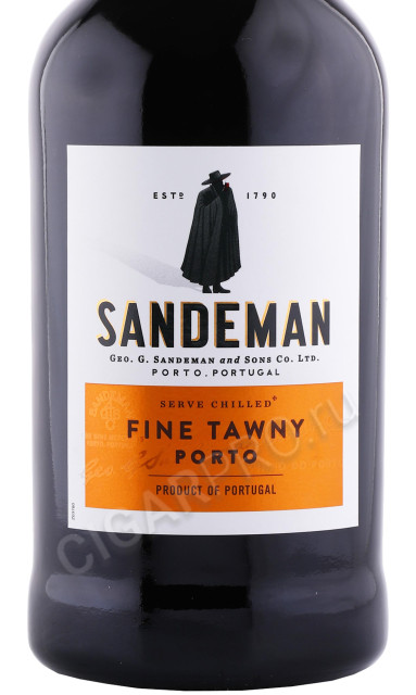 этикетка портвейн sandeman fine tawny porto douro dop 0.75л