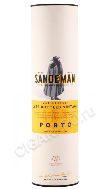 подарочная туба портвейн sandeman lbv porto 2016г 0.75л