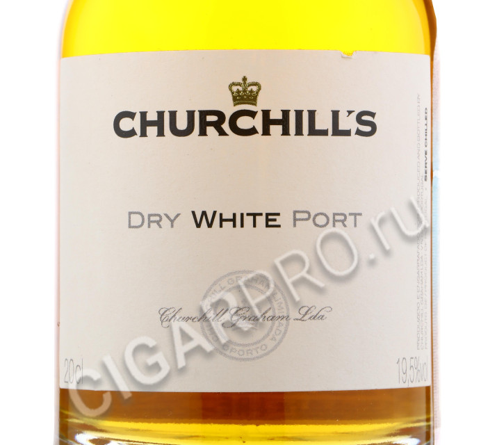 этикетка churchills white port dry aperitif 0.2 l
