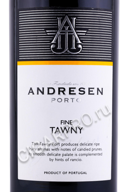 этикетка портвейн andresen fine tawny 0.75л