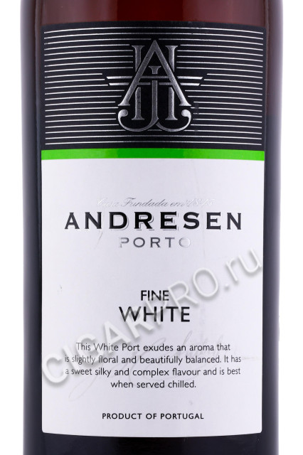 этикетка портвейн andresen fine white 0.75л