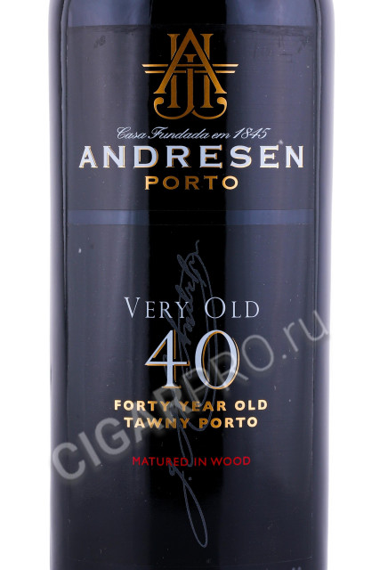 этикетка портвейн andresen very old 40 years porto 0.75л