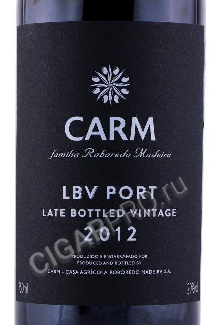 этикетка портвейн carm familia roboredo madeira lbv 2012 0.75л