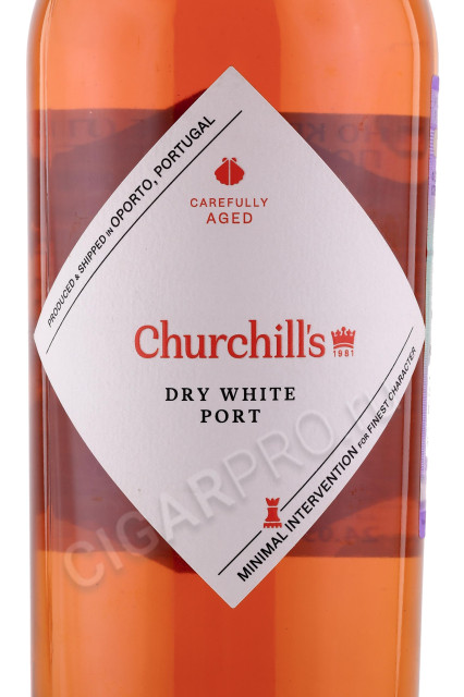 этикетка портвейн churchills white port dry aperitif 0.75л