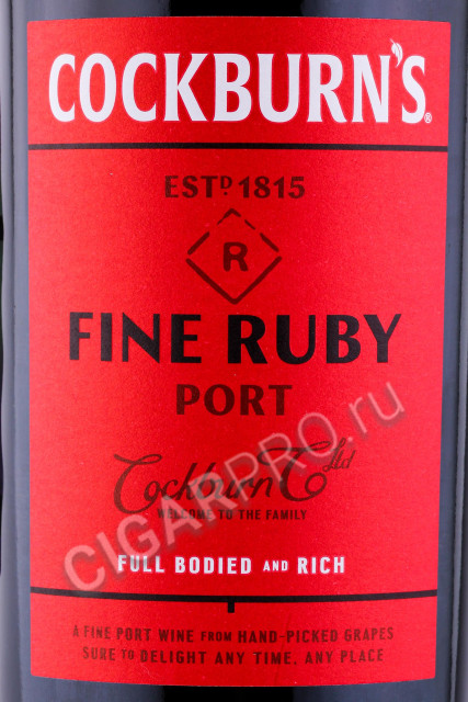 этикетка портвейн cockburns fine ruby 0.75л