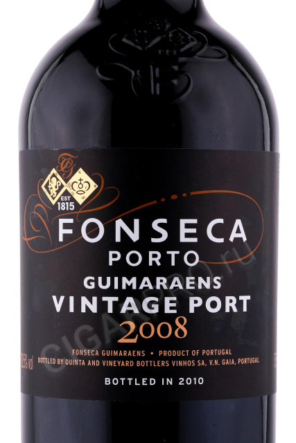 этикетка портвейн fonseca guimaraens vintage port 2008 0.75л