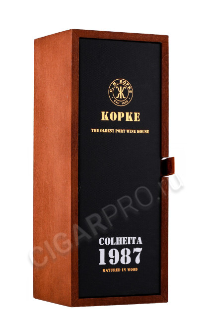 подарочная упаковка портвейн kopke colheita 1987 0.75л