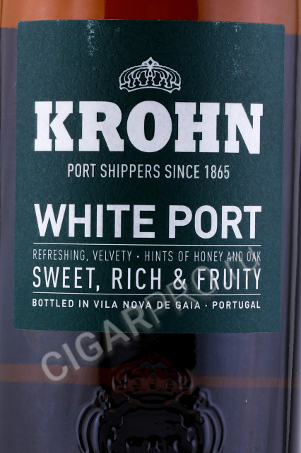 этикетка портвейн krohn porto white 0.75л