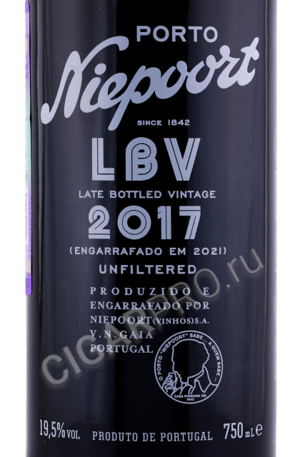 этикетка портвейн niepoort late bottled vintage 0.75л
