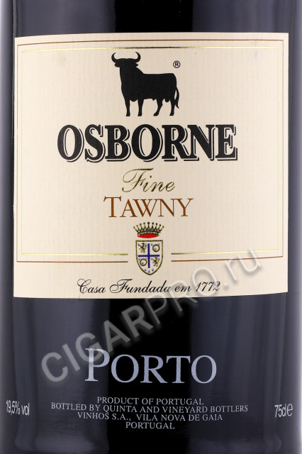 этикетка портвейн osborne fine tawny porto 0.75л