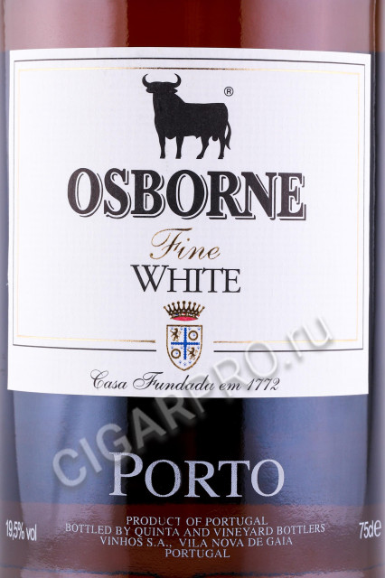 этикетка портвейн osborne fine white 0.75л