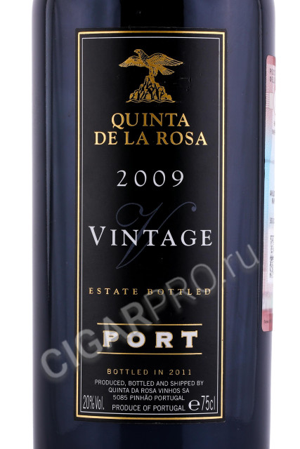 этикетка портвейн quinta de la rosa 2009 years 0.75л