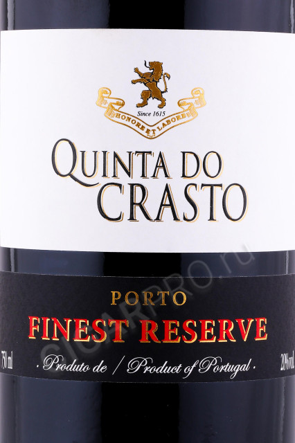 этикетка портвейн quinta do crasto finest reserve 0.75л