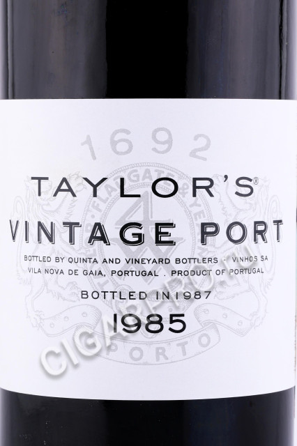 этикетка портвейн taylors vintage port 1985 0.75л