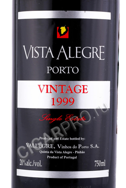 этикетка портвейн vista alegre vintage 1999 0.75л