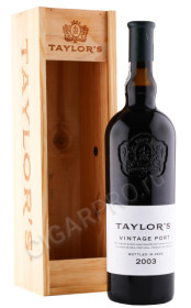 портвейн taylors vintage port 2003 года 0.75л в деревянной упаковке