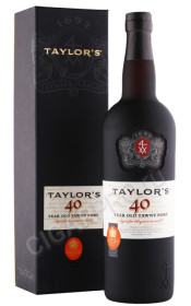 портвейн taylors tawny port 40 yo 0.75л в подарочной упаковке