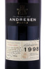 этикетка портвейн andresen colheita 1998 0.75л