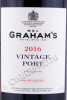 этикетка портвейн grahams 2016 vintage port 0.75л