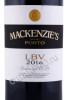этикетка портвейн mackenzies lbv late bottled vintage porto 2009 0.75л