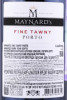 контрэтикетка портвейн maynards fine tawny porto 0.75л