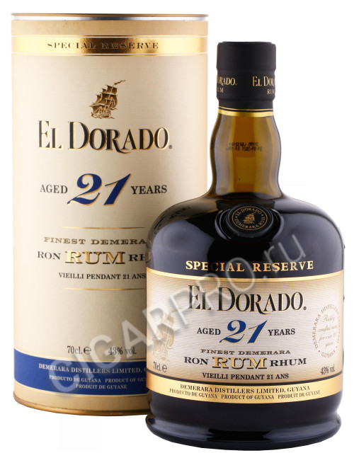 ром el dorado 21 year 0.7л в подарочной тубе