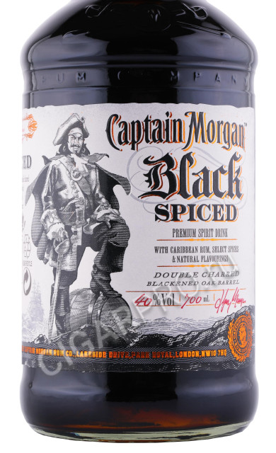 этикетка ром captain morgan black spiced 0.7л