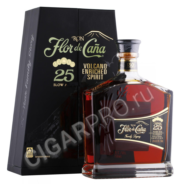 ром flor de cana 25 years old 0.75л в подарочной упаковке