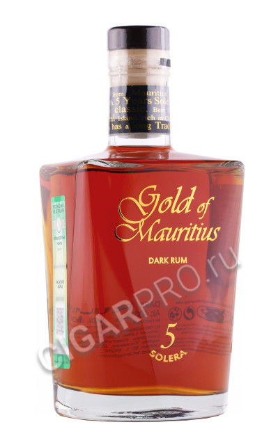 ром gold of mauritius dark rum 5 jahre solera 0.7л