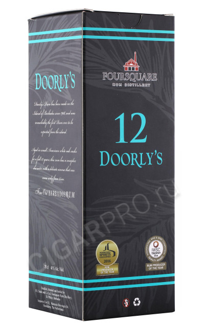 подарочная упаковка ром doorlys 12 years 0.7л