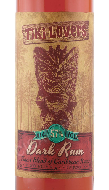 этикетка ром tiki lovers dark 0.7л