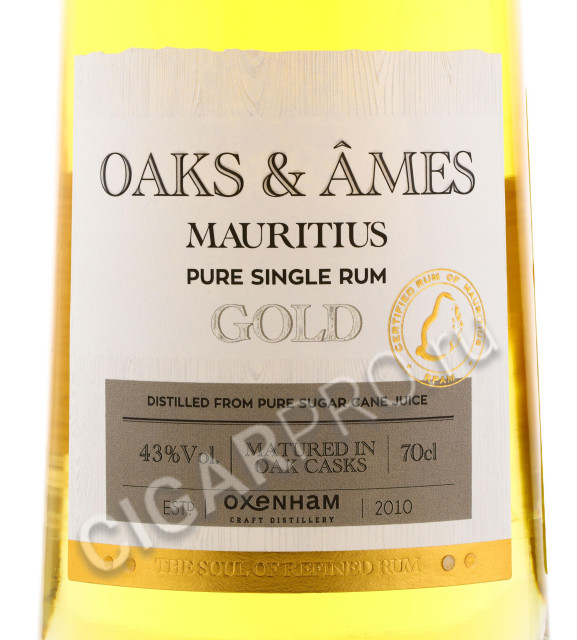 этикетка oaks & ames gold rum ром 0.7л