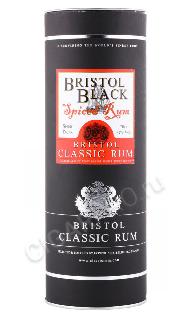 подарочная туба ром bristol black spiced 0.7л