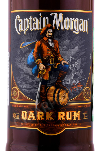 этикетка ром captain morgan dark 1л