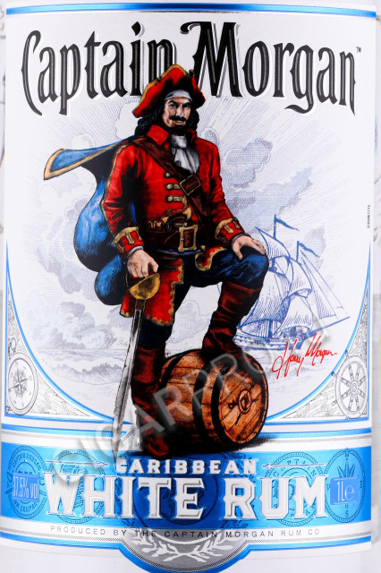 этикетка ром captain morgan white 1л