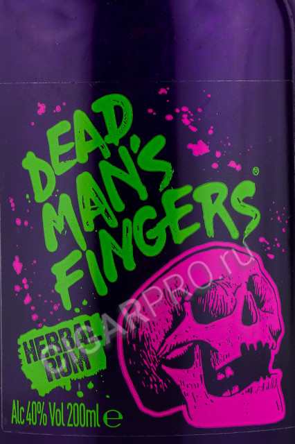 этикетка ром dead mans fingers herbal 0.2л