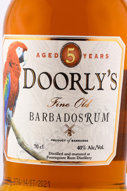 этикетка ром doorlys 5 years 0.7л