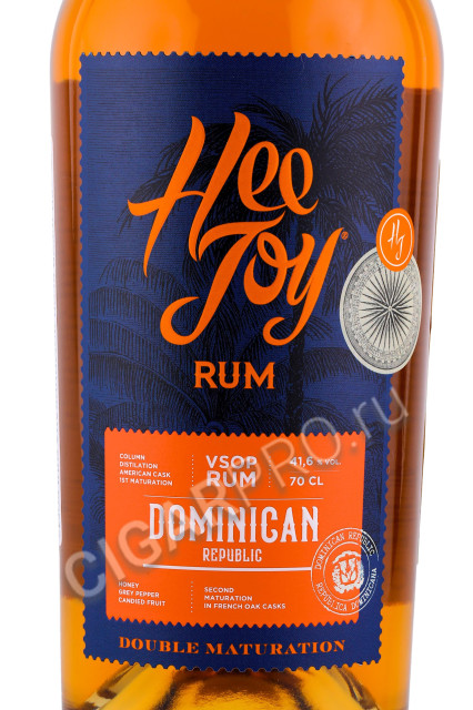 этикетка ром hee joy vsop dominican republic old rum 0.7л
