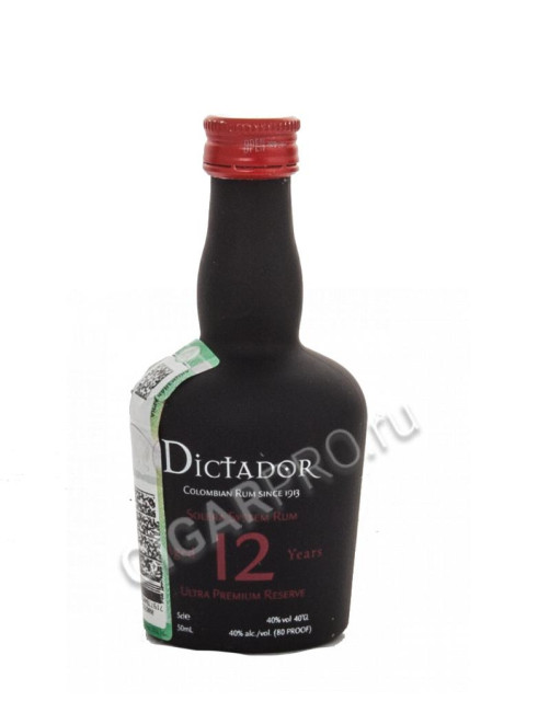 ром dictador 12 years 50 ml купить диктатор 12 лет 0.05 л цена